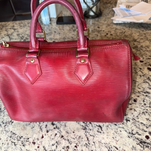 Louis Vuitton Red Boston bag Speedy - Picture 1 of 8